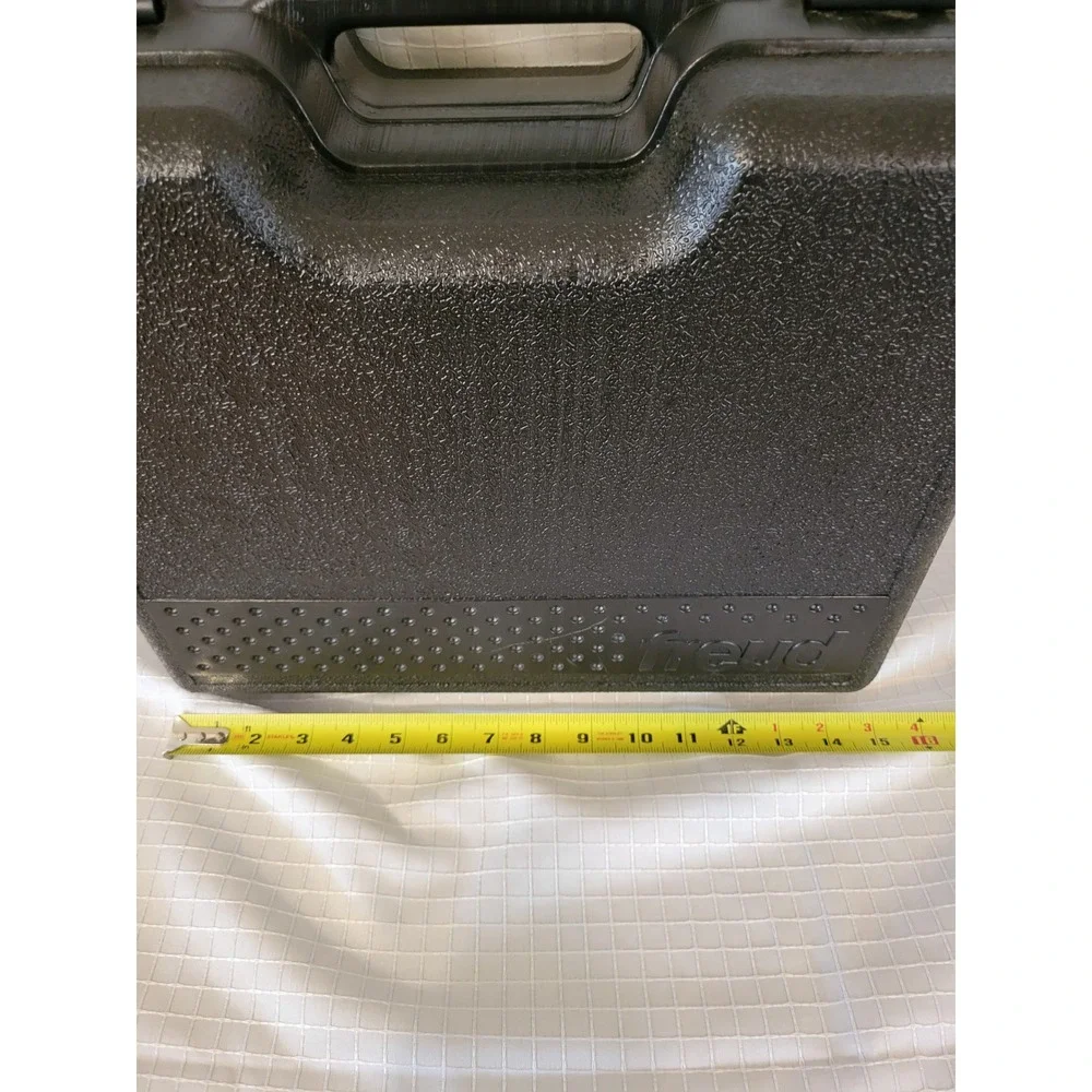 Freud Hard Plastic Tool Carrying Case Black Blow Molded Storage Box with Handle